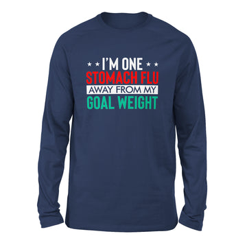 I'm One Stomach Flu Away From My Goal Weight Men/Unisex Drop Shoulder Sweatshirt in Navy color